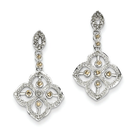 0.2 Carat 14K White Gold Champagne Diamond Post Earrings