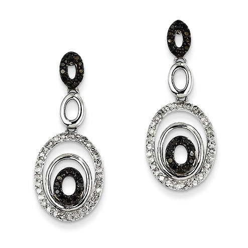 0.5 Carat 14K White Gold Black & White Diamond Post Earrings