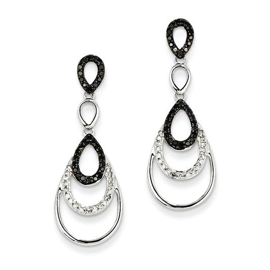 0.4 Carat 14K White Gold Black & White Diamond Post Earrings