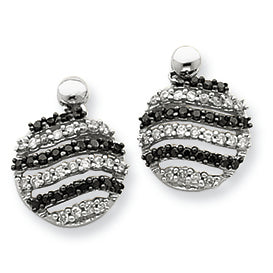 0.3 Carat 14K White Gold Black & White Diamond Circle Post Earrings