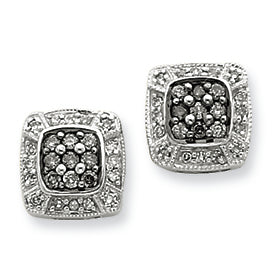 0.3 Carat 14K White Gold Black & White Diamonds Post Earrings