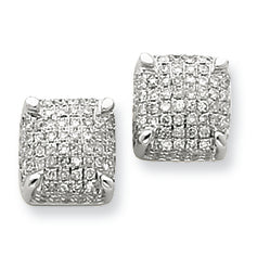 0.7 Carat 14K White Gold Diamond Small Cube Post Earrings