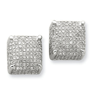 1.4 Carat 14K White Gold Diamond Large Cube Post Earrings