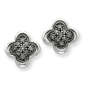 0.3 Carat 14K White Gold Black Diamond Post Earrings