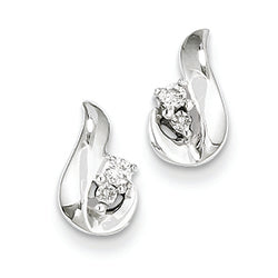 0.1 Carat 14K White Gold Diamond Post Earrings