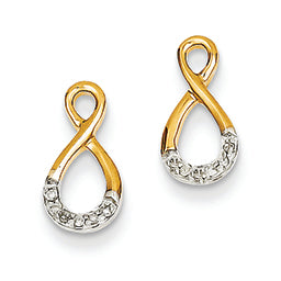 14K Gold & Rhodium Diamond Post Earrings