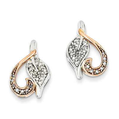 0.3 Carat 14K White Gold & Rhodium Diamond Heart Post Earrings