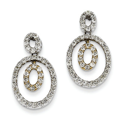1.1 Carat 14K Gold Two-tone Diamond Earrings