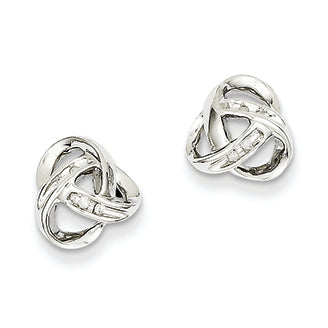 14K White Gold Diamond Post Earrings