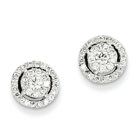 0.5 Carat 14K White Gold Diamond Earrings