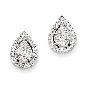 0.5 Carat 14K White Gold Diamond Earrings