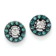 0.3 Carat 14K White Gold w/ Blue and White Diamond Post Earrings