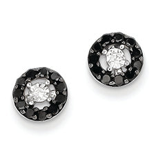 0.3 Carat 14K White Gold w/ Black and White Diamond Post Earrings