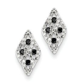 0.3 Carat 14K White Gold w/ Black and White Diamond Post Earrings