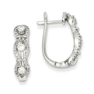 0.6 Carat 14K White Gold Diamond Hinged Hoop Earrings