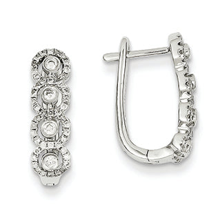 0.4 Carat 14K White Gold Diamond Circles Hinged Hoop Earrings
