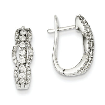 0.7 Carat 14K White Gold Diamond Hinged Hoop Earrings