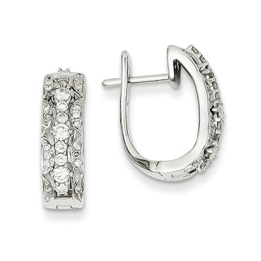 0.6 Carat 14K White Gold Diamond Hinged Hoop Earrings