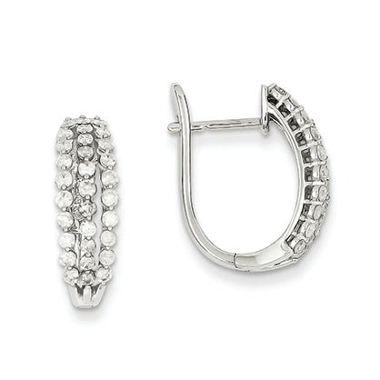 0.9 Carat 14K White Gold Diamond Hinged Hoop Earrings