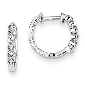 0.1 Carat 14K White Gold Diamond Hoop Earrings