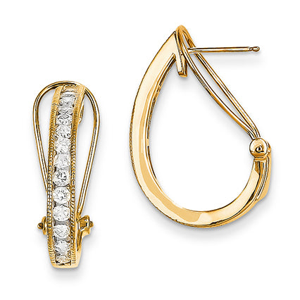 1.1 Carat 14K Gold Diamond Hoop Earrings