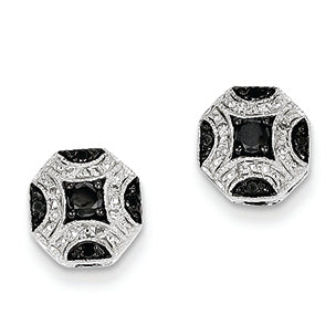 0.3 Carat 14K White Gold White & Black Diamond Post Earrings