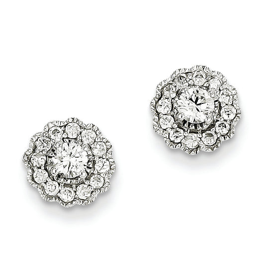 0.5 Carat 14K White Gold Diamond Round Post Earrings