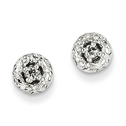 0.1 Carat 14K White Gold 0.12ct Diamond Round Post Earrings