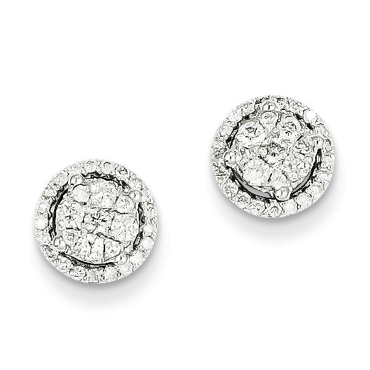0.4 Carat 14K White Gold Diamond Round Screw Back Post Earrings