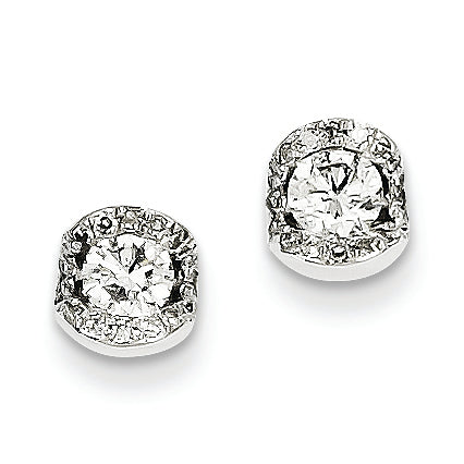 0.5 Carat 14K White Gold Diamond Round Post Earrings