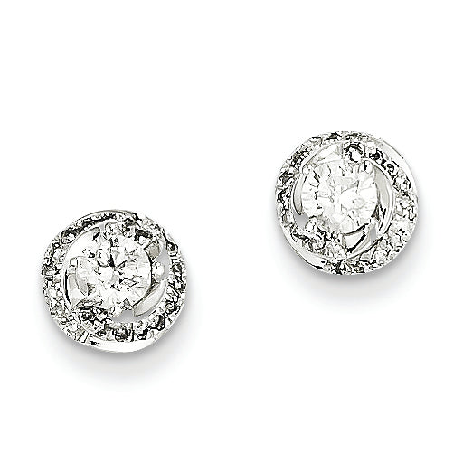 0.5 Carat 14K White Gold Diamond Round Post Earrings