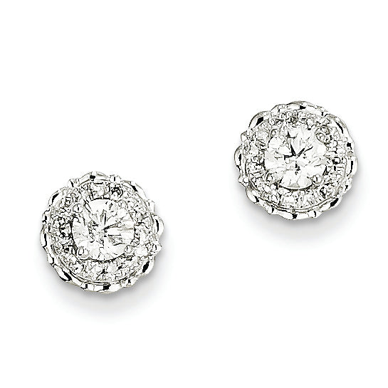 0.5 Carat 14K White Gold Diamond Round Post Earrings