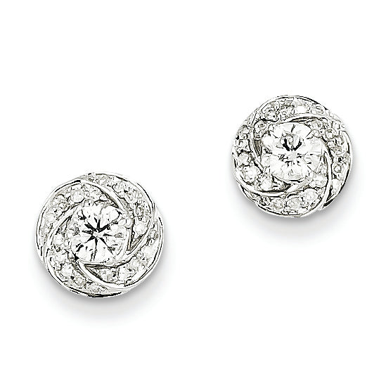 0.5 Carat 14K White Gold Diamond Round Post Earrings