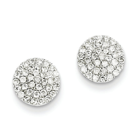0.5 Carat 14K White Gold Diamond Round Post Earrings