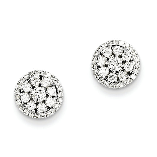 0.6 Carat 14K White Gold Diamond Circle Post Earrings