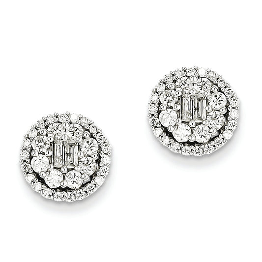 1.1 Carat 14K White Gold Diamond Post Earrings