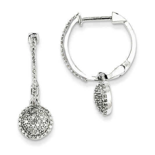 0.5 Carat 14K White Gold Diamond Hinged Hoop Earrings
