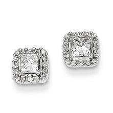 0.5 Carat 14K White Gold Diamond Square Post Earrings