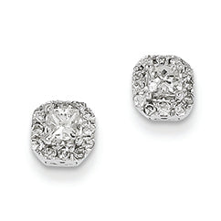 0.5 Carat 14K White Gold Diamond Square Post Earrings
