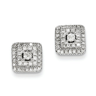 0.5 Carat 14K White Gold 0.51ct Diamond Square Post Earrings