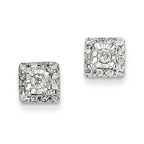 0.3 Carat 14K White Gold 0.32ct Diamond Square Post Earrings