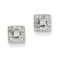 0.3 Carat 14K White Gold Diamond Square Post Earrings