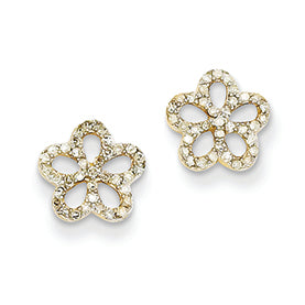0.2 Carat 14K Gold Diamond Flower Post Earrings