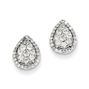 0.4 Carat 14K White Gold Diamond Teardrop Screw Back Post Earrings