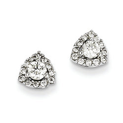 0.3 Carat 14K White Gold Diamond Triangle Post Earrings