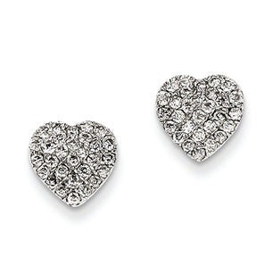 0.5 Carat 14K White Gold Diamond Heart Post Earrings