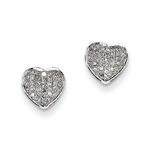 0.2 Carat 14K White Gold Diamond Heart Screw Back Post Earrings