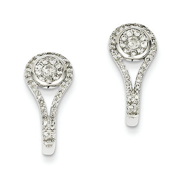 0.5 Carat 14K White Gold J-Hoop Diamond Post Earrings