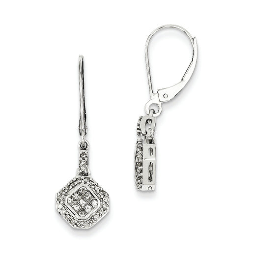 0.5 Carat 14K White Gold Diamond Leverback Earrings