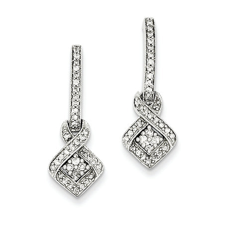 0.3 Carat 14K White Gold Fancy Dangle Diamond Post Earrings